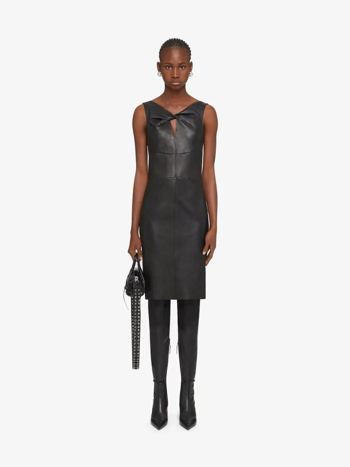 Women Dresses Givenchy Dress In Leather With Chain Detail Black