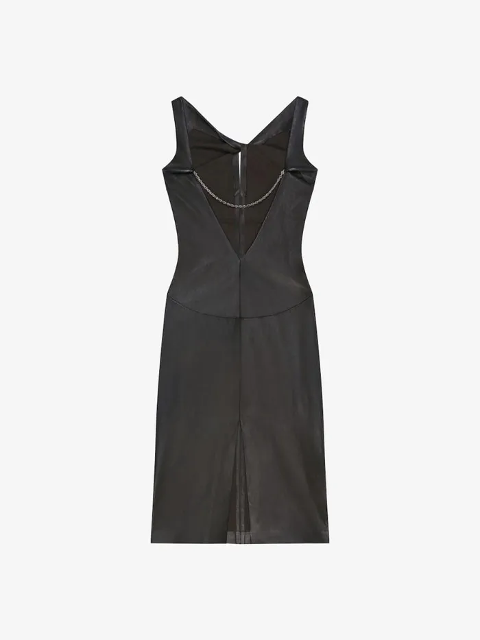 Women Dresses Givenchy Dress In Leather With Chain Detail Black