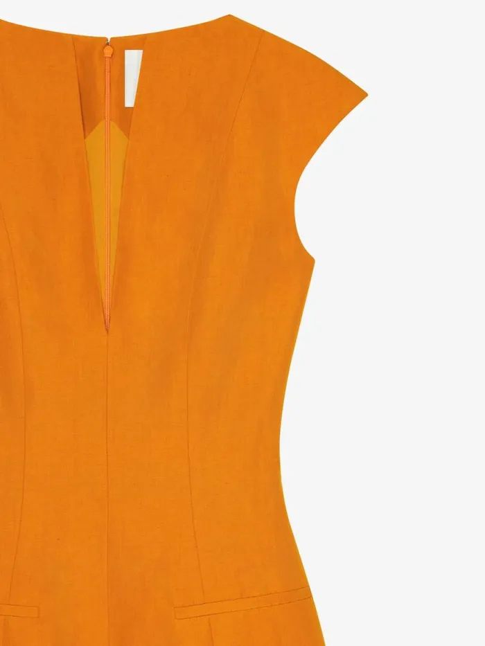 Women Dresses Givenchy Dress In Linen And Silk Dark Orange
