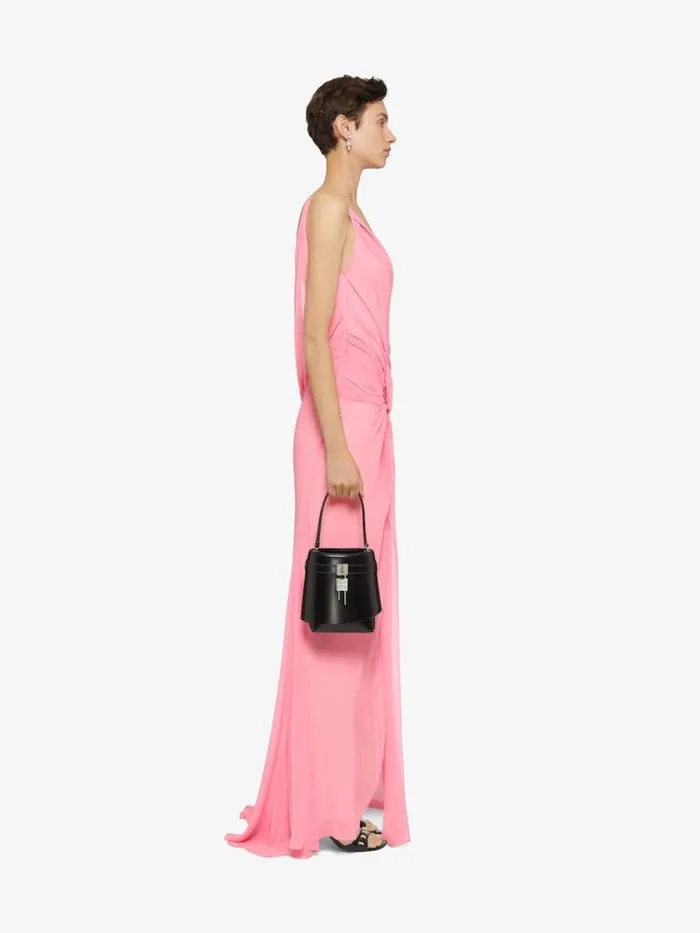 Women Dresses Givenchy Evening Draped Dress In Silk With Chains Flamingo