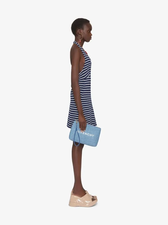 Women Dresses Givenchy Striped Dress In Cotton Towelling With 4G Detail Navynatural
