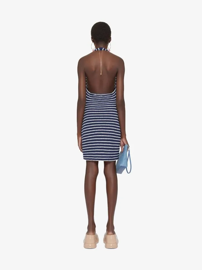 Women Dresses Givenchy Striped Dress In Cotton Towelling With 4G Detail Navynatural