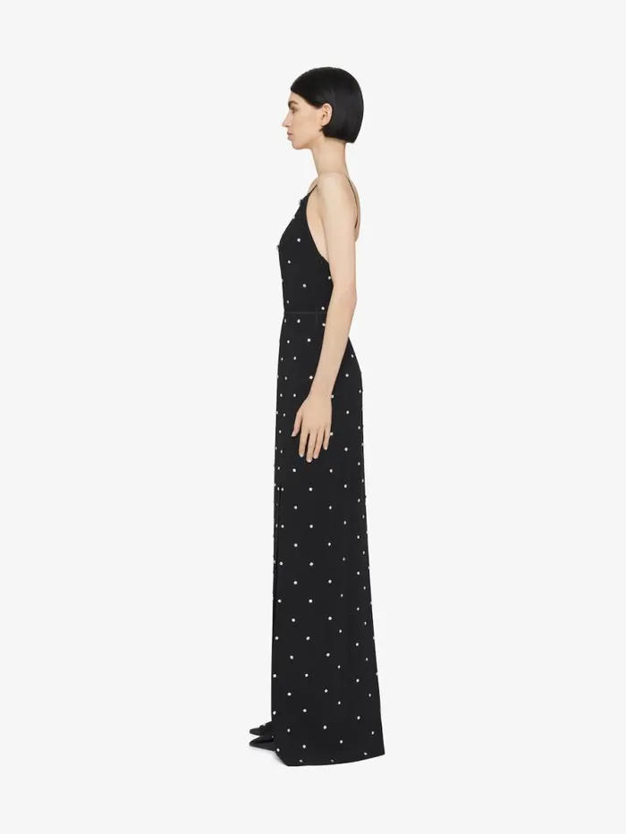 Women Dresses Givenchy Voyou Evening Dress In Crepe And Satin With Crystals Black
