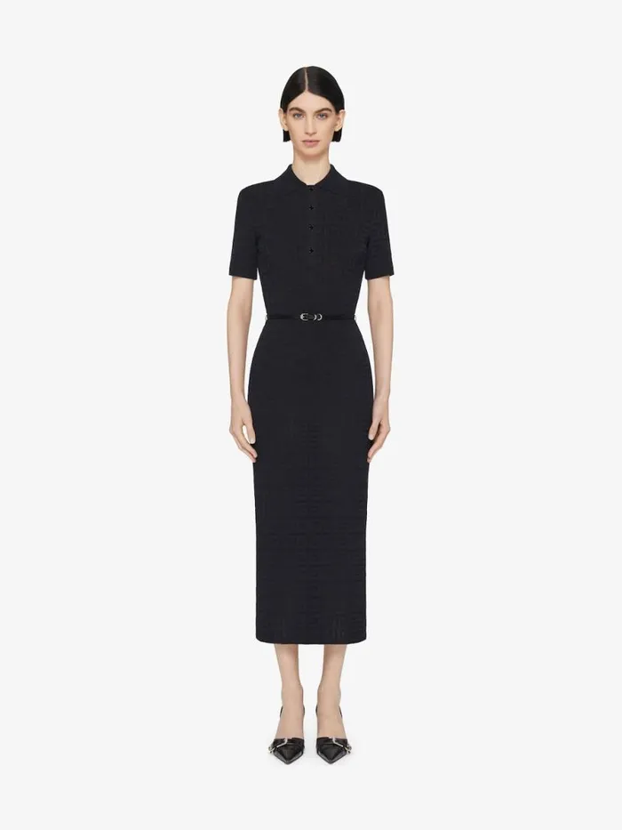 Women Dresses Givenchy Voyou Polo Dress In 4G Jacquard Black