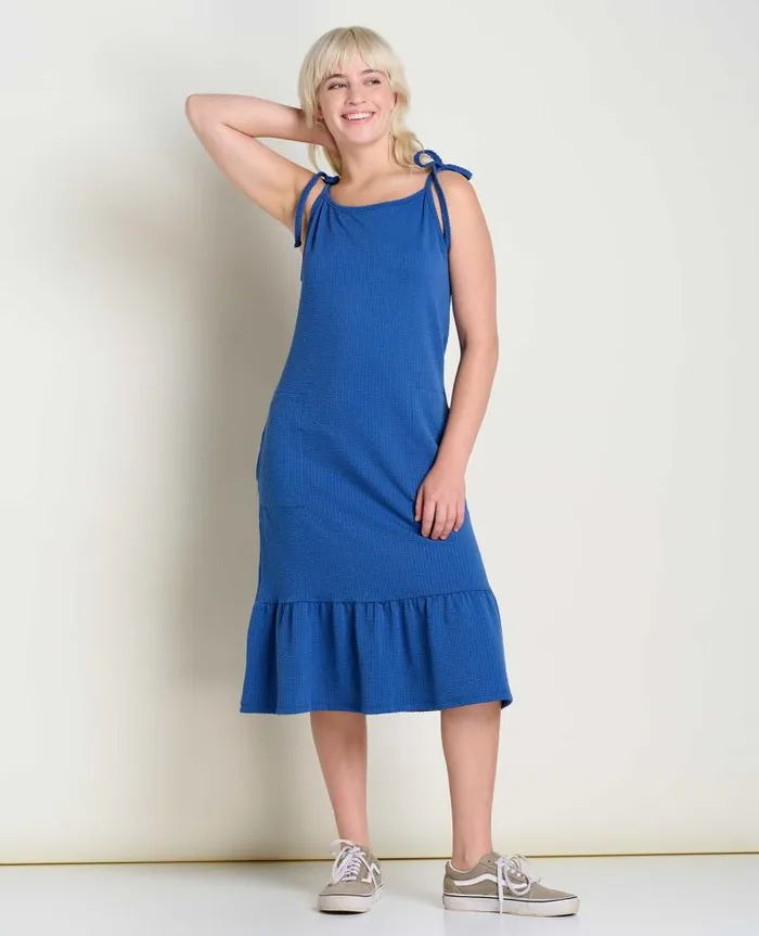 Women Dresses Toad and Co Dandelion Midi Dress Cornflower Texture