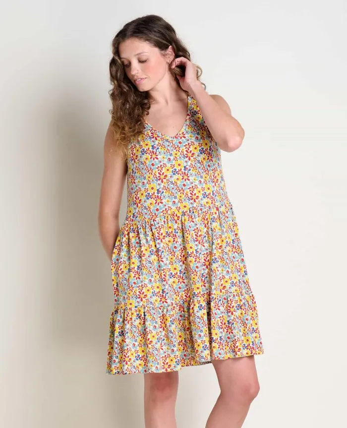 Women Dresses Toad and Co Marley Tiered Sleeveless Dress Barley Multi Floral Print