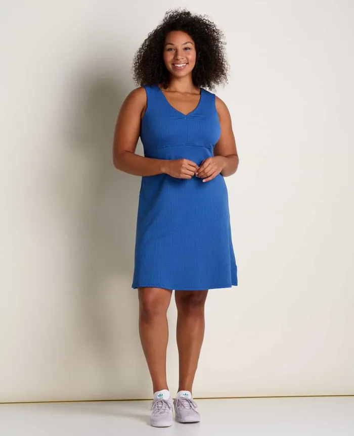 Women Dresses Toad and Co Rosemarie Sleeveless Dress Cornflower Texture