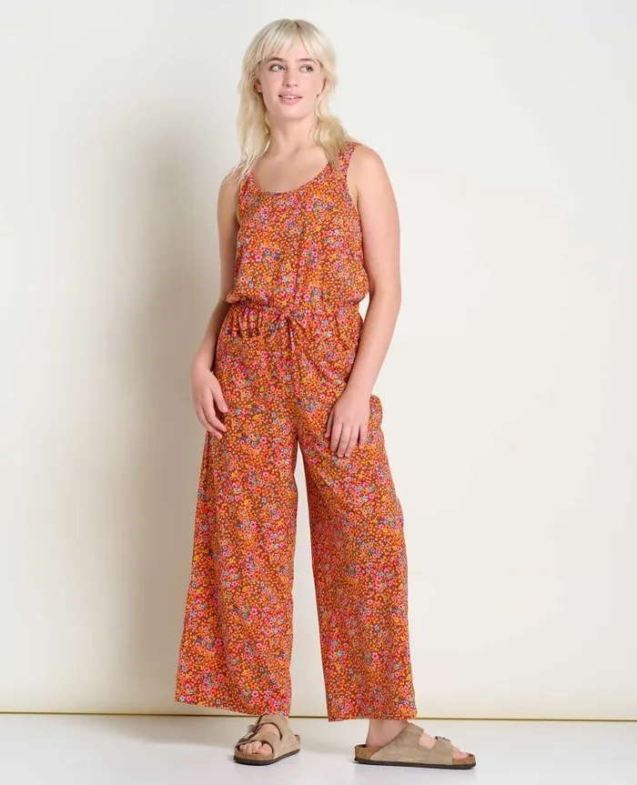 Women Dresses Toad and Co Sunkissed Livvy Jumpsuit Taffy Micro Floral Print