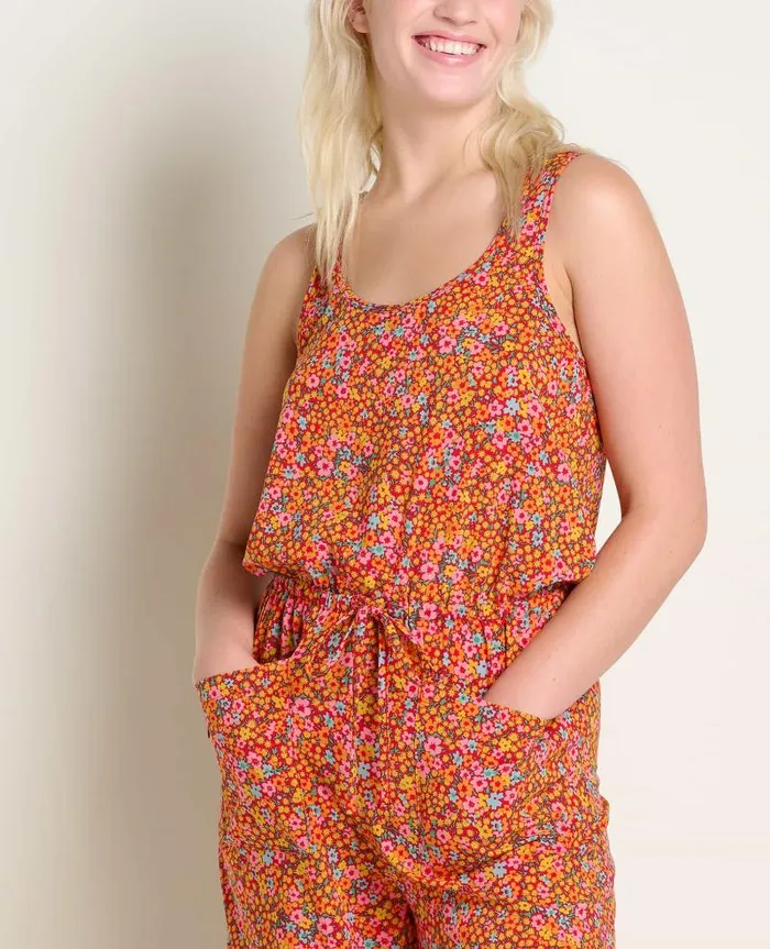 Women Dresses Toad and Co Sunkissed Livvy Jumpsuit Taffy Micro Floral Print