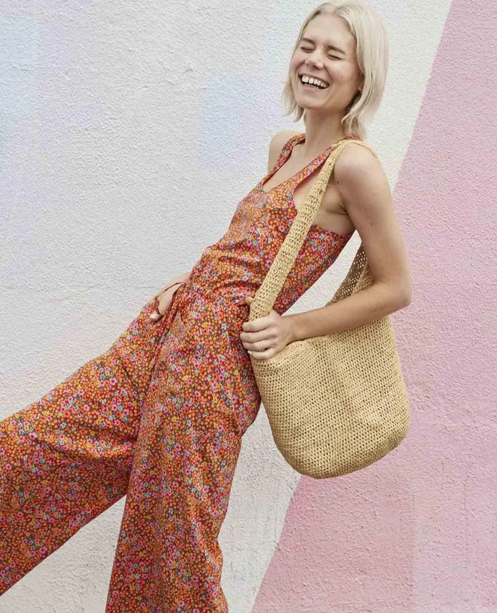 Women Dresses Toad and Co Sunkissed Livvy Jumpsuit Taffy Micro Floral Print