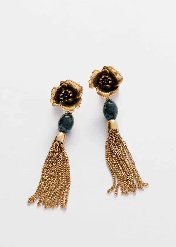 Women Earrings and Other Stories Wild Rose Pendant Earrings Gold