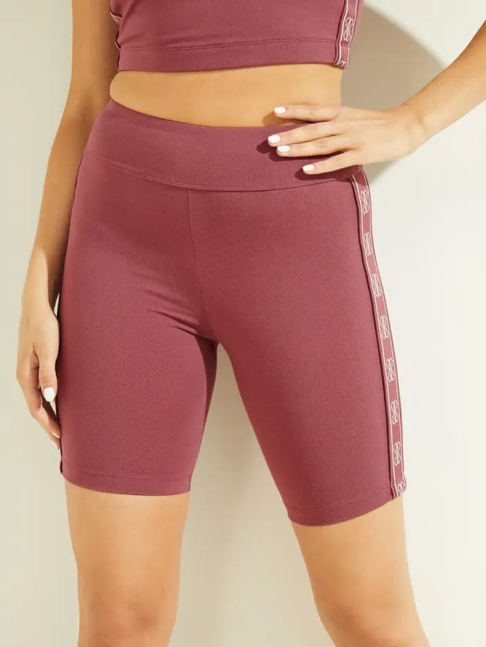 Women Eco Doreen Logo Tape Biker Shorts Wine Cellar Activewear GUESS