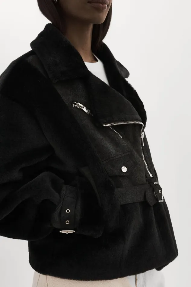 Women ELODY Faux Fur Jacket Black Black LAMARQUE Faux Fur Women ELODY Faux Fur Jacket Black Black LAMARQUE Faux Fur