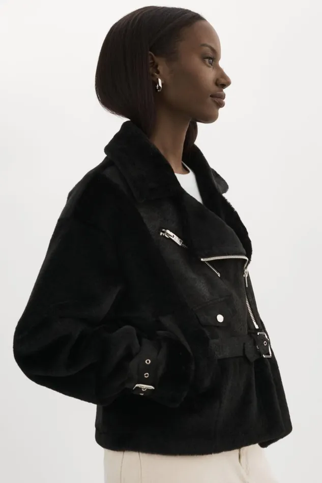Women ELODY Faux Fur Jacket Black Black LAMARQUE Faux Fur Women ELODY Faux Fur Jacket Black Black LAMARQUE Faux Fur