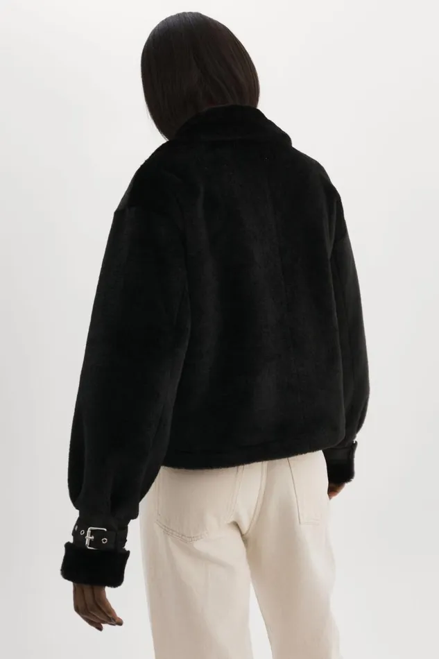 Women ELODY Faux Fur Jacket Black Black LAMARQUE Faux Fur Women ELODY Faux Fur Jacket Black Black LAMARQUE Faux Fur