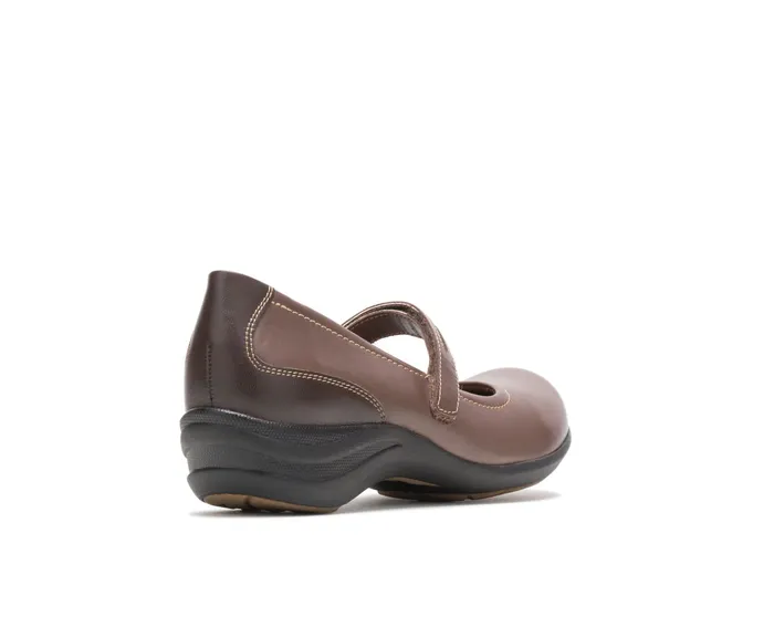 Women Epic Mary Jane Dark Brown Leather Walking Shoes Hush Puppies