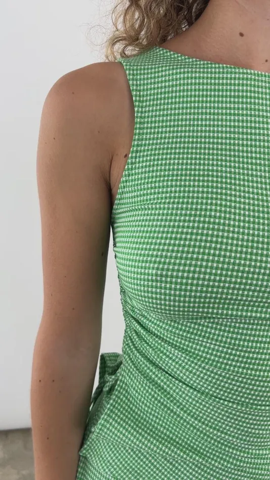 Women Erin Tank Pesto Gingham Lisa Says Gah Sleeveless Tops