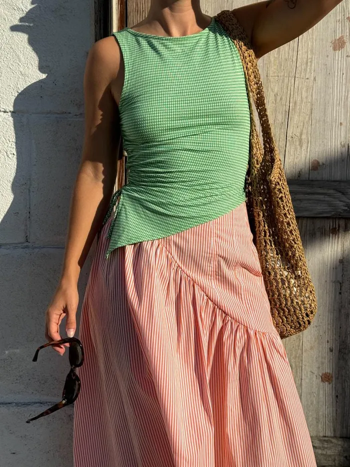Women Erin Tank Pesto Gingham Lisa Says Gah Sleeveless Tops