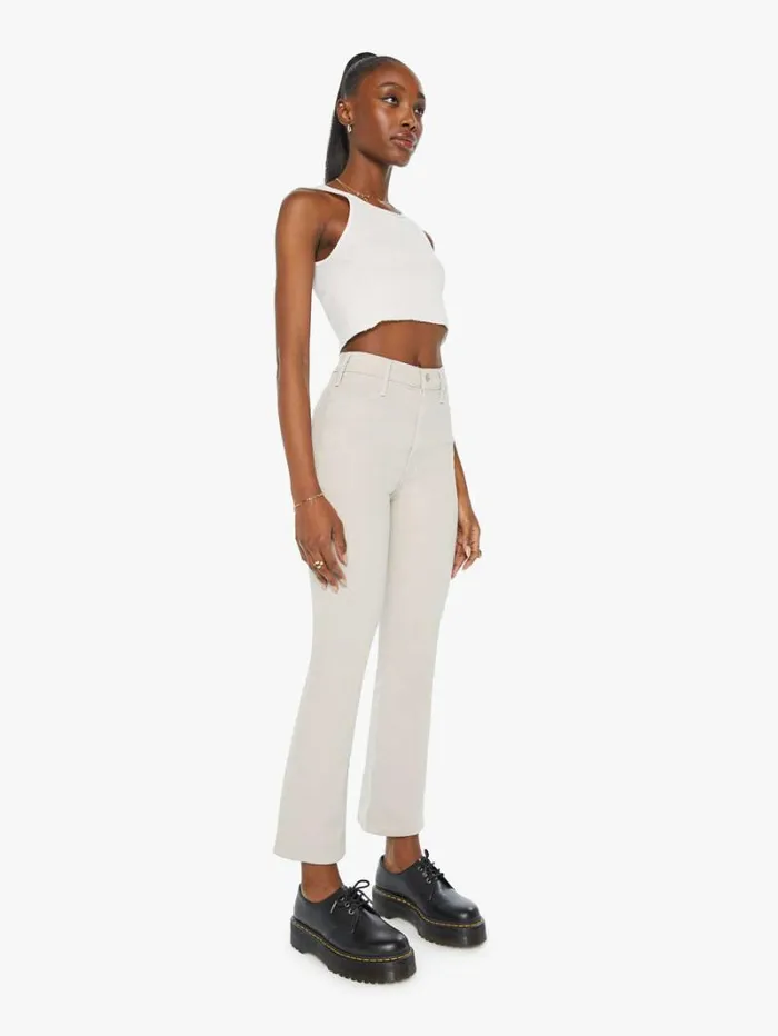 Women Flare Mother Denim The Hustler Flood Feather Grey