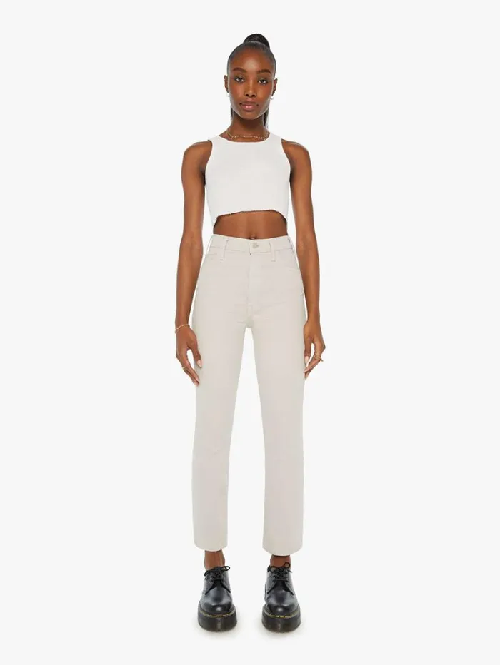 Women Flare Mother Denim The Hustler Flood Feather Grey