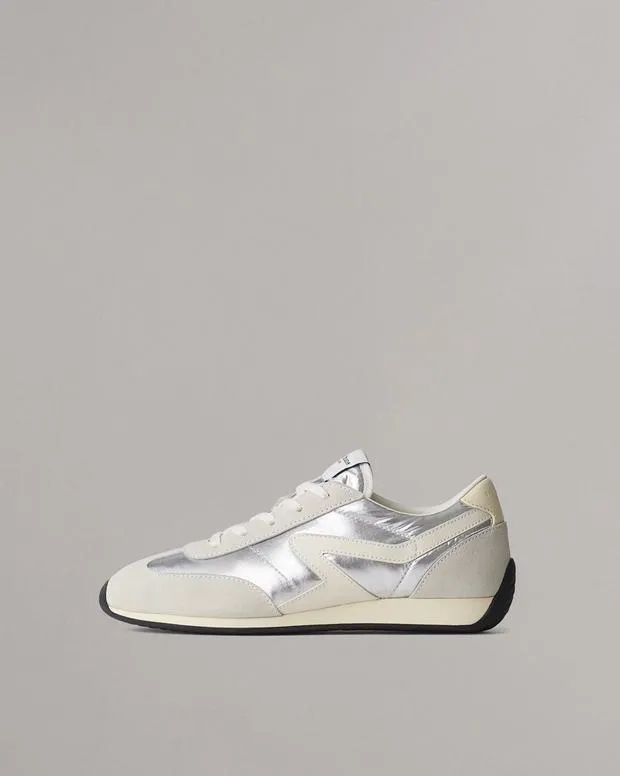 Women Flats rag and bone Slim Retro Runner Sneaker Silver