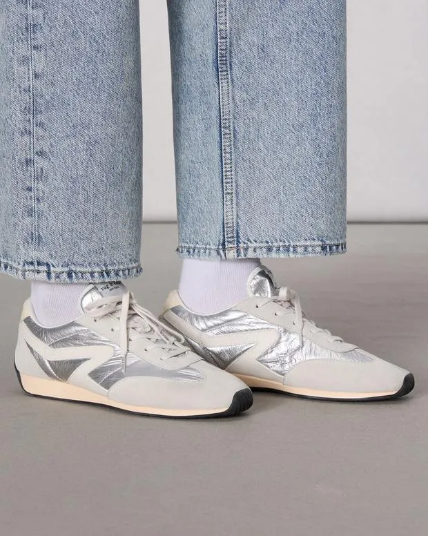 Women Flats rag and bone Slim Retro Runner Sneaker Silver
