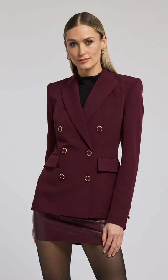 Women Generation Love Clothing Blazers and Jackets Arielle Crepe Blazer Malbec Women Generation Love Clothing Blazers and Jackets Arielle Crepe Blazer Malbec