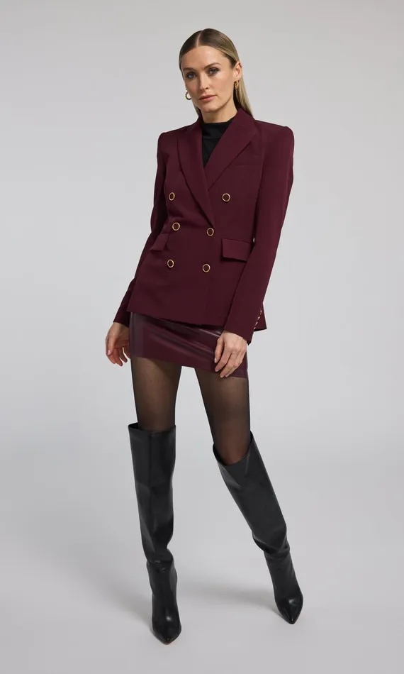 Women Generation Love Clothing Blazers and Jackets Arielle Crepe Blazer Malbec