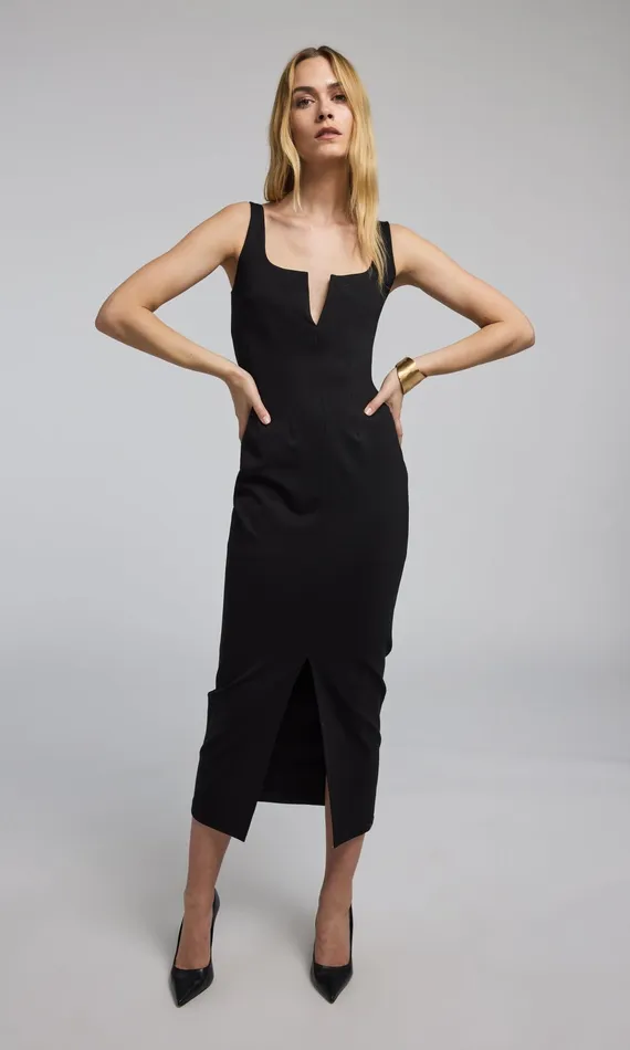 Women Generation Love Clothing Dresses Yolanda Ponte Midi Dress Black