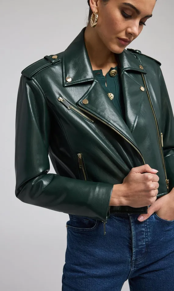 Women Generation Love Clothing Outerwear Cosita Vegan Leather Moto Jacket Forest Women Generation Love Clothing Outerwear Cosita Vegan Leather Moto Jacket Forest