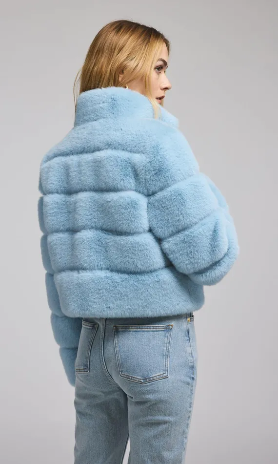 Women Generation Love Clothing Outerwear Tala Faux Fur Bomber Powder Blue