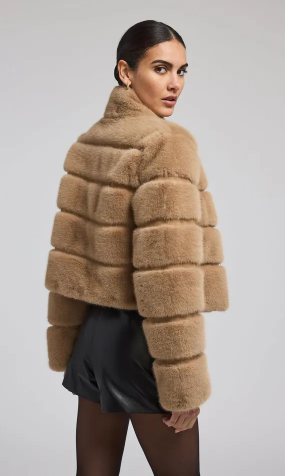 Women Generation Love Clothing Outerwear Tala Faux Fur Bomber Toffee