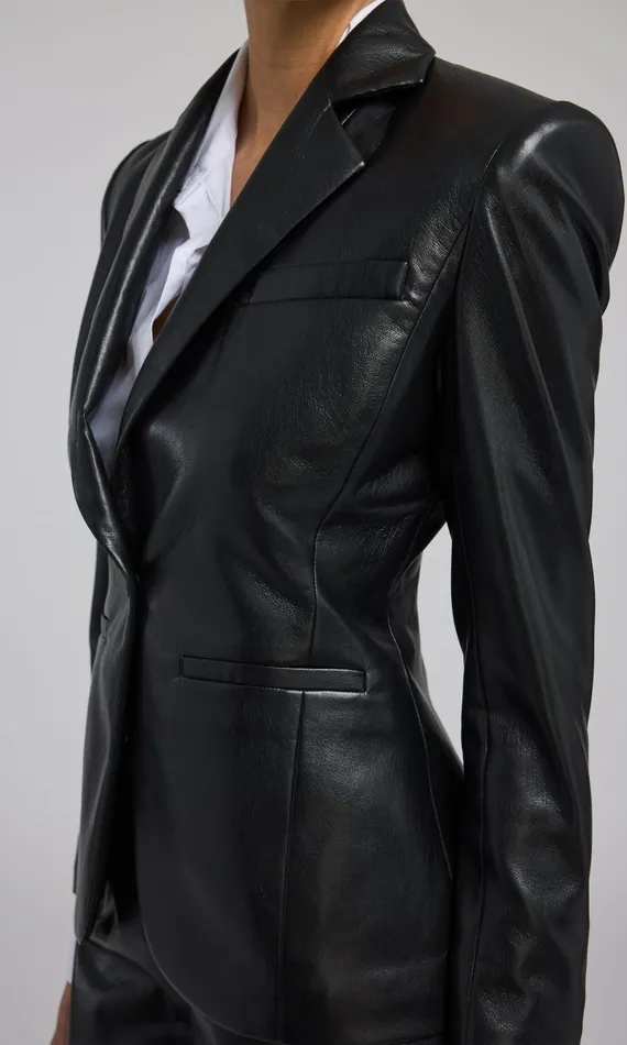 Women Generation Love Clothing Outerwear Zella Vegan Leather Blazer Black