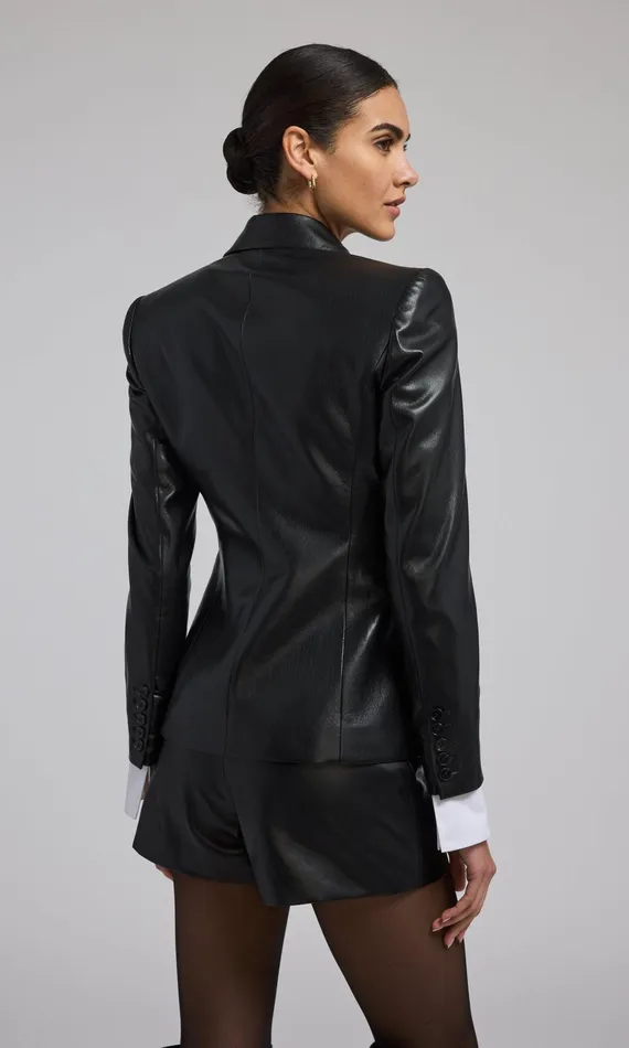 Women Generation Love Clothing Outerwear Zella Vegan Leather Blazer Black