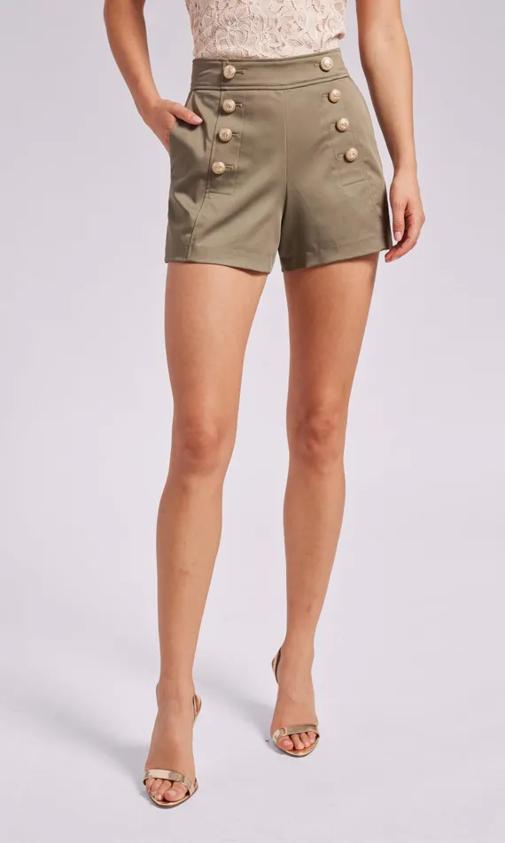 Women Generation Love Clothing Shorts Emma Gabardine Shorts Olive
