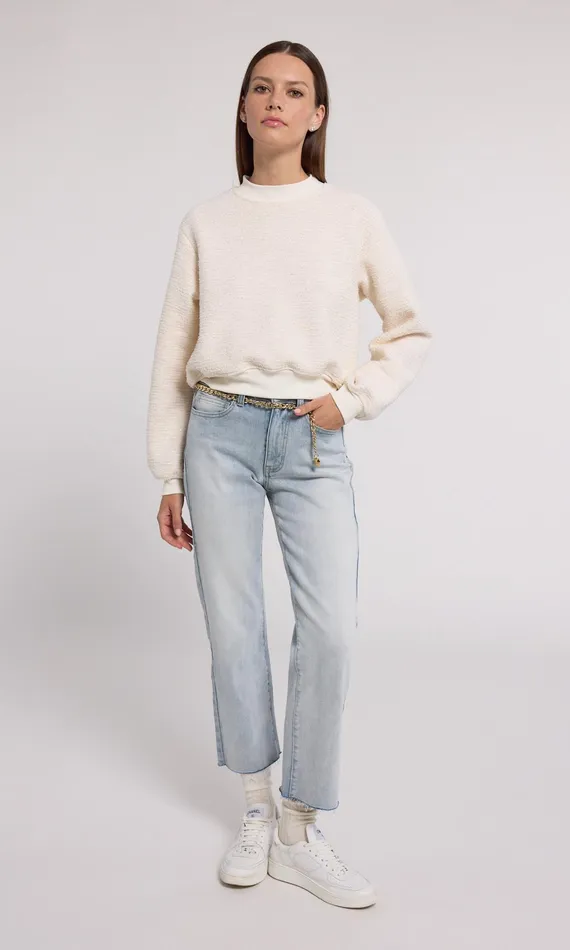 Women Generation Love Clothing Sweaters and Sweatshirts Julie Tweed Sweatshirt Cream