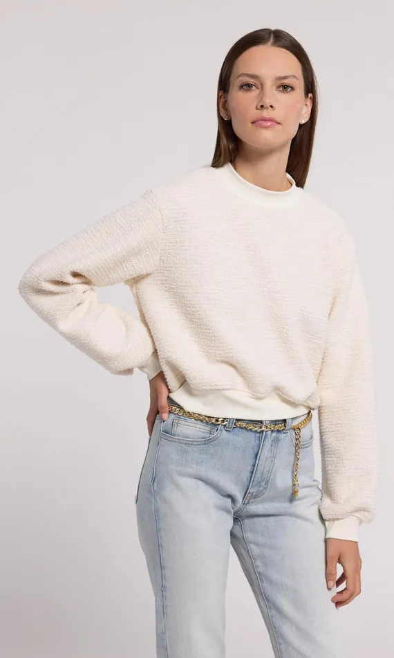 Women Generation Love Clothing Sweaters and Sweatshirts Julie Tweed Sweatshirt Cream