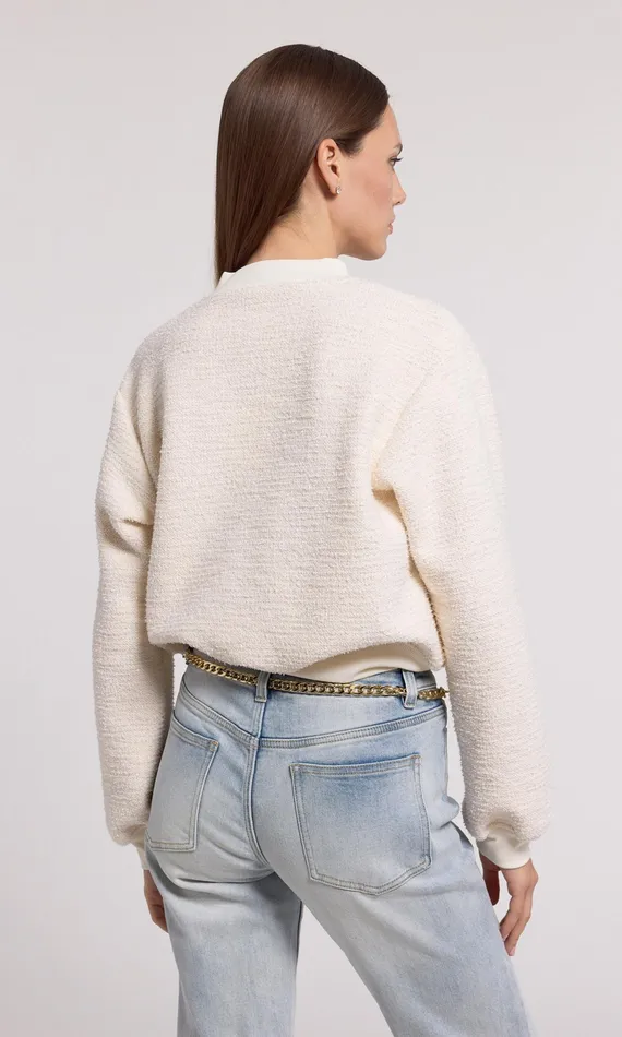 Women Generation Love Clothing Sweaters and Sweatshirts Julie Tweed Sweatshirt Cream
