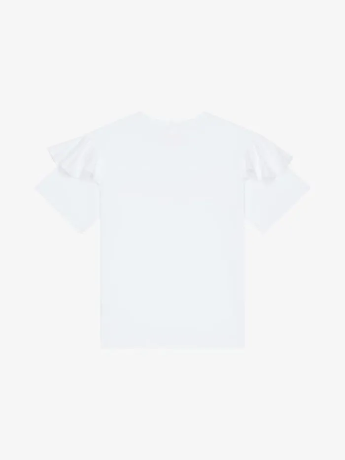 Women Girl 4 To 12 Years Givenchy Tshirt In Jersey With Ruffles White Women Girl 4 To 12 Years Givenchy Tshirt In Jersey With Ruffles White