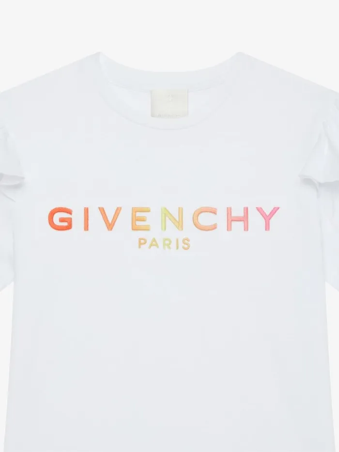 Women Girl 4 To 12 Years Givenchy Tshirt In Jersey With Ruffles White Women Girl 4 To 12 Years Givenchy Tshirt In Jersey With Ruffles White