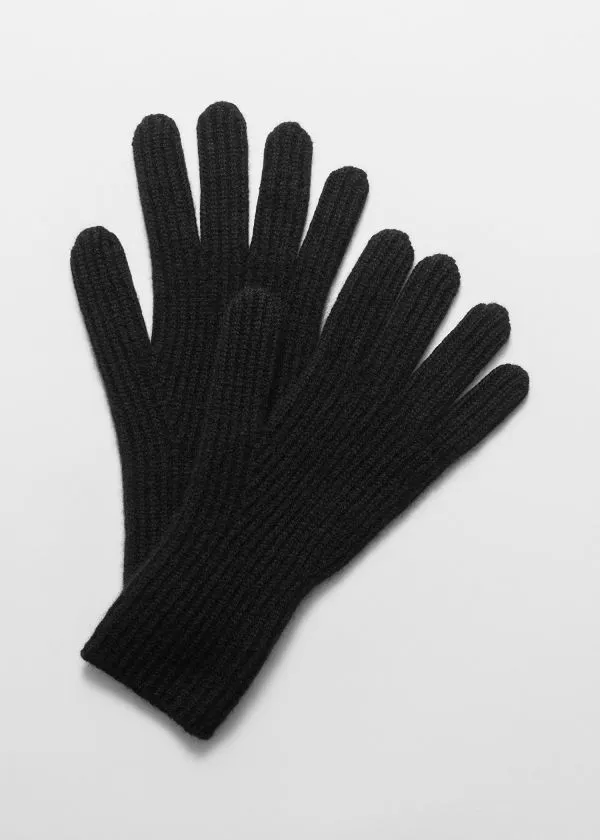 Women Gloves and Other Stories Ribbed Cashmere Gloves Black