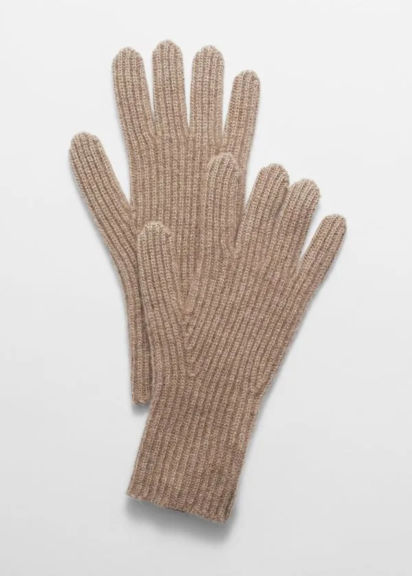 Women Gloves and Other Stories Ribbed Cashmere Gloves Mole