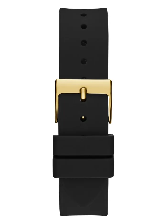 Women GoldTone and Black Silicone Multifunction Watch Black Snakeskin Watches GUESS Women GoldTone and Black Silicone Multifunction Watch Black Snakeskin Watches GUESS