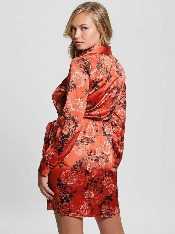 Women GUESS Eco Alya Printed Dress Call Me Cherry Print Dresses and Jumpsuits