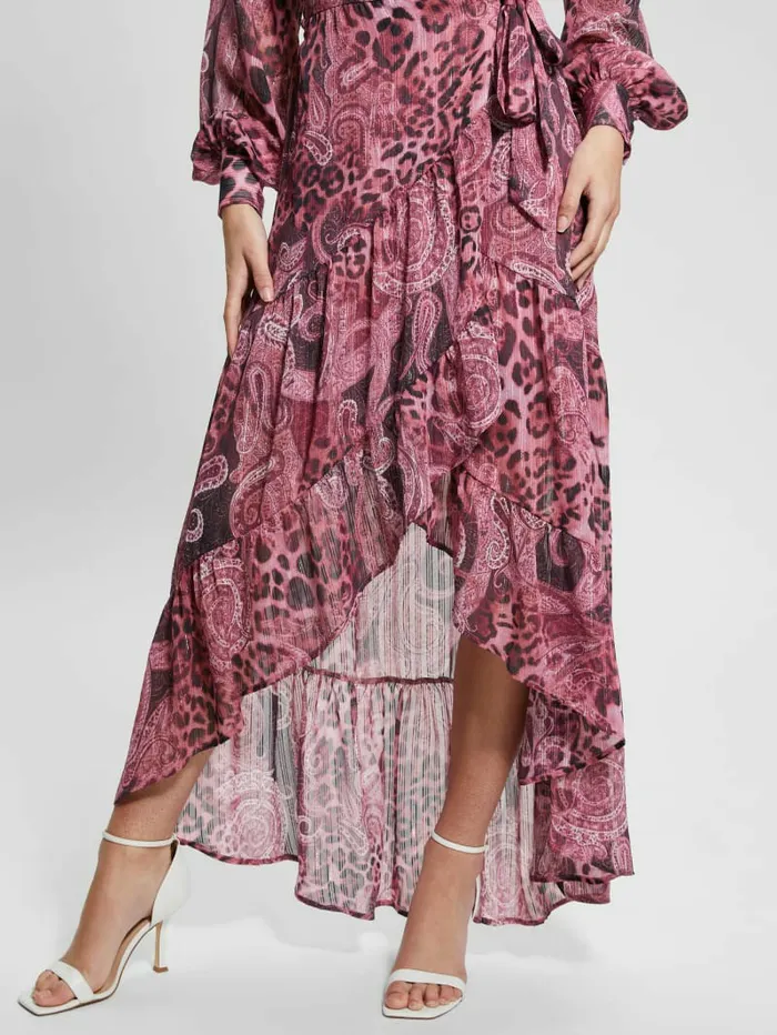 Women GUESS Eco Nuovo Bahia Wrap Maxi Dress Purple Kashmir Print Dresses and Jumpsuits Women GUESS Eco Nuovo Bahia Wrap Maxi Dress Purple Kashmir Print Dresses and Jumpsuits