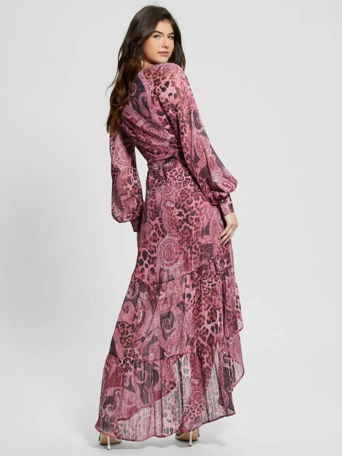 Women GUESS Eco Nuovo Bahia Wrap Maxi Dress Purple Kashmir Print Dresses and Jumpsuits Women GUESS Eco Nuovo Bahia Wrap Maxi Dress Purple Kashmir Print Dresses and Jumpsuits