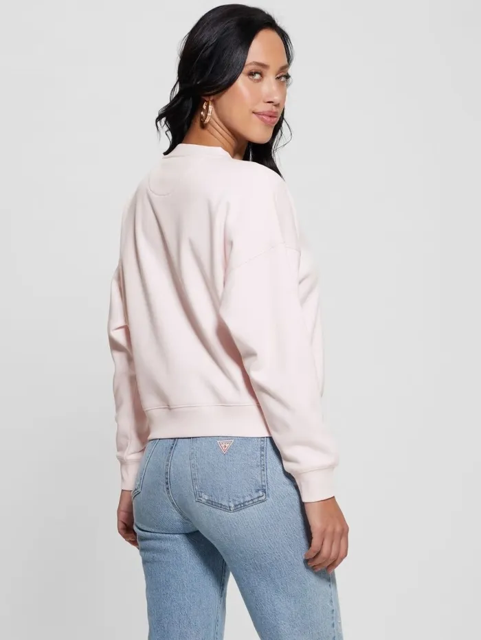 Women GUESS Eco Relaxed Sweatshirt Low Key Pink Tops Women GUESS Eco Relaxed Sweatshirt Low Key Pink Tops