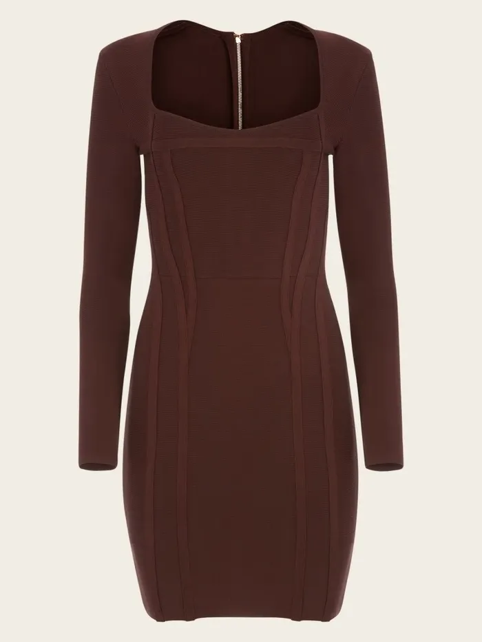 Women GUESS Kagan Bandage Dress Dark Bourbon Dresses and Jumpsuits Women GUESS Kagan Bandage Dress Dark Bourbon Dresses and Jumpsuits