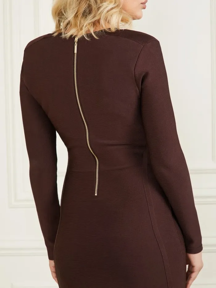 Women GUESS Kagan Bandage Dress Dark Bourbon Dresses and Jumpsuits Women GUESS Kagan Bandage Dress Dark Bourbon Dresses and Jumpsuits