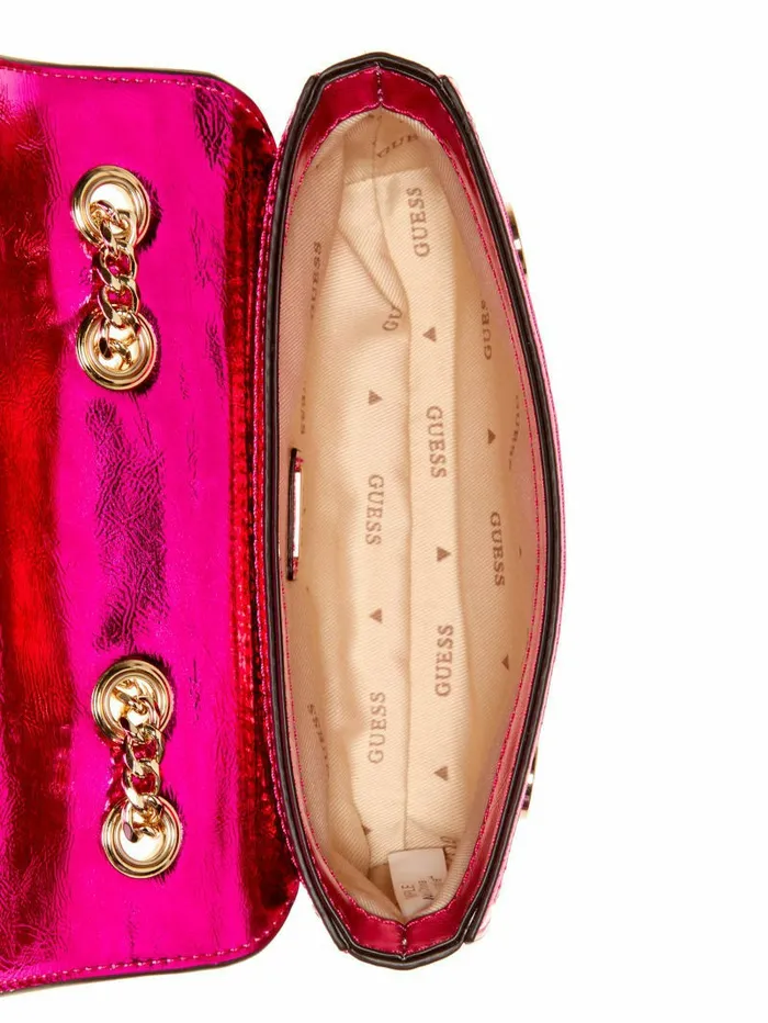 Women GUESS Kaska Sequin Convertible Mini Crossbody Fuchsia Handbags Women GUESS Kaska Sequin Convertible Mini Crossbody Fuchsia Handbags